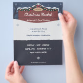 Versierd Houten Bord - Flyer Kerstmarkt (Hand)