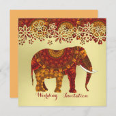 Versierd Indiaas  olifantenontwerp Kaart (Voorkant / Achterkant)