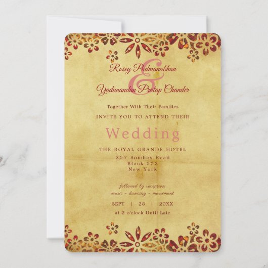 Versierd Indiaas  olifantenontwerp Kaart (Achterkant)