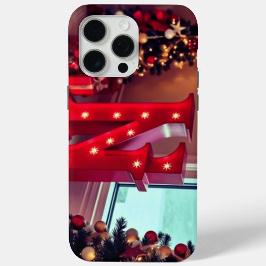 Versierd initiaal met kerstbomen Case-Mate iPhone case (Achterkant)