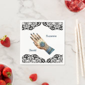 Versierd Mehndi Henna Handontwerp Servet (Insitu)