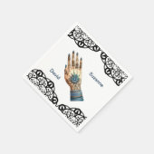 Versierd Mehndi Henna Handontwerp Servet (Hoek)