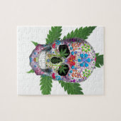 Versierd schedelpotblad legpuzzel (Horizontaal)