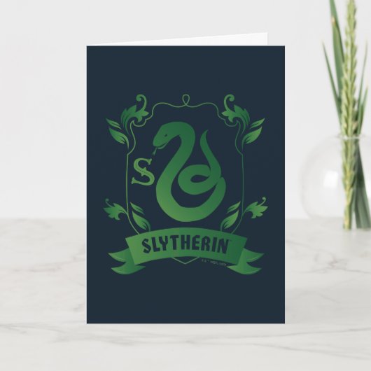 Versierd SLYTHERIN™ Huis Wapenembleem Kaart (Voorkant)