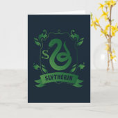 Versierd SLYTHERIN™ Huis Wapenembleem Kaart (Gele Bloem)