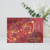 Versierd Victoriaans Maskerade Bal Bruiloft RSVP (Staand voorkant)