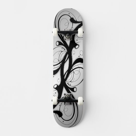 Versierd Zilver Persoonlijk Skateboard (Voorkant)