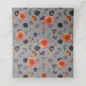 Versierd zwart gotisch monogram met krullen plaatskaartje (Binnenkant ongevouwen)