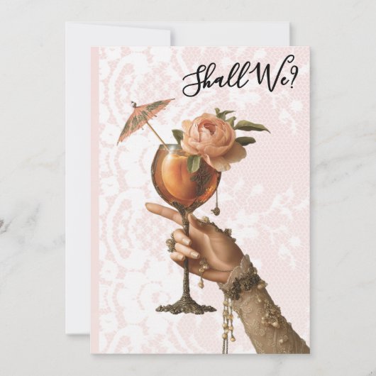 *~* Versierde A101 Cocktail 3 FOTO  MEISJESAVOND Kaart (Voorkant)