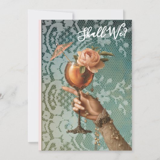 *~* Versierde A101 Cocktail FOTO 3 BACHELORETTE Kaart (Voorkant)