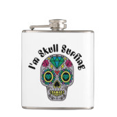 Versierde Abstracte Schedel Fles Heupfles (Voorkant)