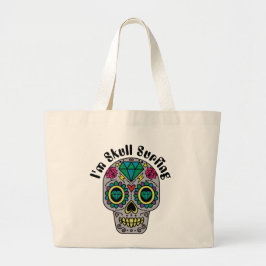 Versierde Abstracte Schedel Grote Boodschappentas Tote Bag