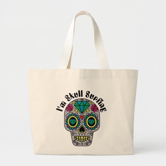 Versierde Abstracte Schedel Grote Boodschappentas Tote Bag (Voorkant)
