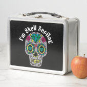 Versierde Abstracte Schedel Metalen Lunchbox (In situ)