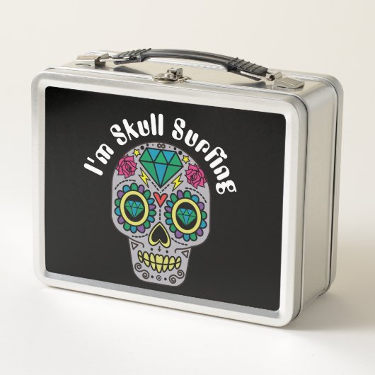 Versierde Abstracte Schedel Metalen Lunchbox (Voorkant)