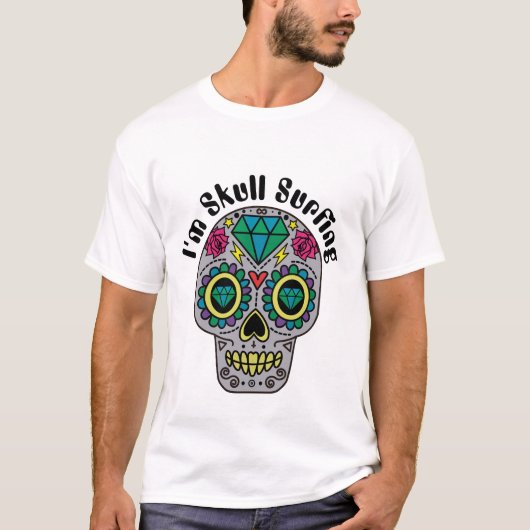 Versierde Abstracte Schedel T-Shirt (Voorkant)