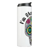 Versierde Abstracte Schedel Thermische Tumbler Thermosbeker (Gedraaid links)