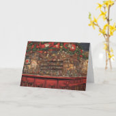 Versierde bar tijdens kersttijd klant kaart (Gele Bloem)