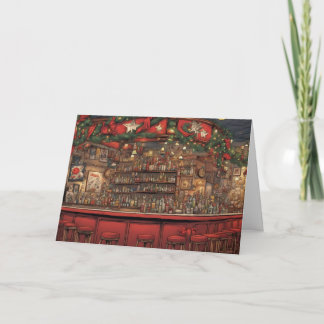 Versierde bar tijdens kersttijd klant kaart