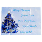  versierde blauwe kerstboom large cadeautasje (Achterkant)