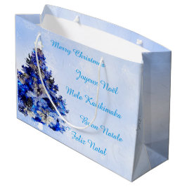 versierde blauwe kerstboom large cadeautasje