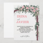 Versierde boog - bruiloft uitnodiging (Voorkant / Achterkant)