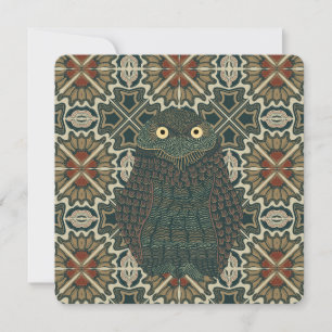 Versierde Burrowing Owl Earth Tones Platte Kaart