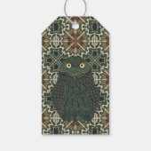 Versierde Burrowing Owl Gouden Bruine Aarde Tonen Cadeaulabel (Voorkant)