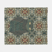 Versierde Burrowing Owl Gouden Bruine Aarde Tonen Fleece Deken (Voorkant (Horizontaal))