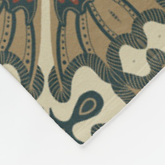 Versierde Burrowing Owl Gouden Bruine Aarde Tonen Fleece Deken (Hoek)