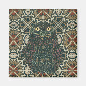 Versierde Burrowing Owl Gouden Bruine Aarde Tonen Magneet (Voorkant)