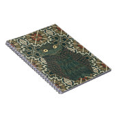 Versierde Burrowing Owl Gouden Bruine Aarde Tonen Notitieboek (Rechterzijde)