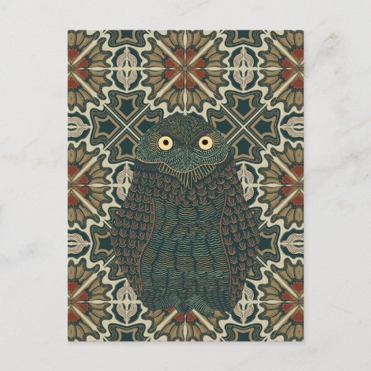 Versierde Burrowing Owl Gouden Bruine tinten Briefkaart (Voorkant)