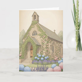  versierde charmante landelijke stenen kerk kaart