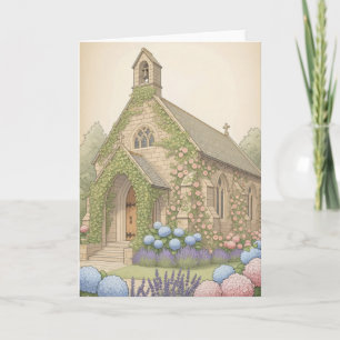  versierde charmante landelijke stenen kerk kaart