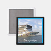 Versierde cruiseschip boog op maat magneet (Voorkant / Achterkant)