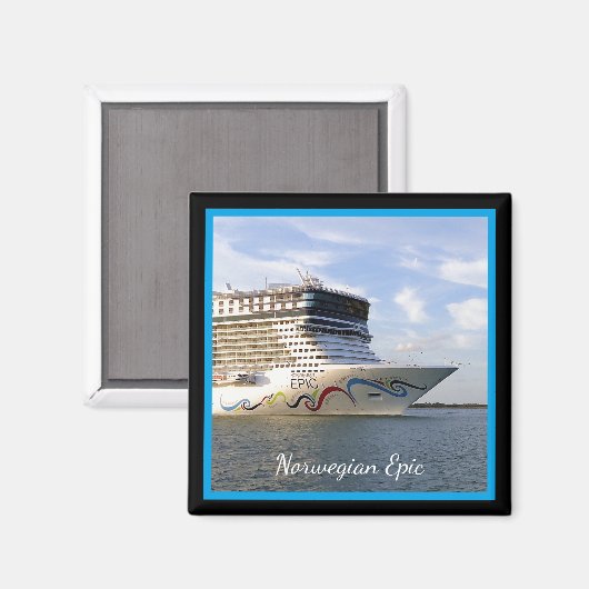 Versierde cruiseschip boog op maat magneet (Voorkant / Achterkant)