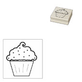 Versierde Cupcake Art Stamp Rubberstempel (Gestempeld)