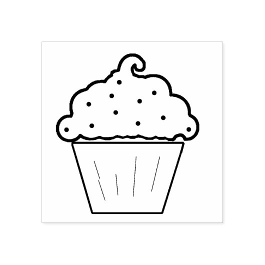 Versierde Cupcake Art Stamp Rubberstempel (Afrduk)