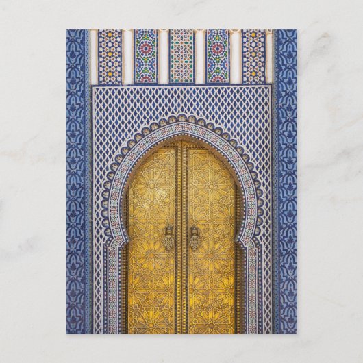Versierde deuren van het paleis van de koning briefkaart (Voorkant)
