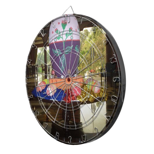 Versierde Easter Egg Art Print Dartbord (Voorkant Rechts)