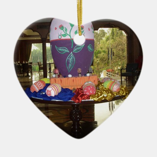 Versierde Easter Egg Art Print Keramisch Ornament (Voorkant)