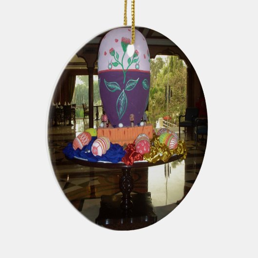 Versierde Easter Egg Art Print Keramisch Ornament (Rechts)