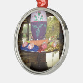 Versierde Easter Egg Art Print Metalen Ornament (Links)
