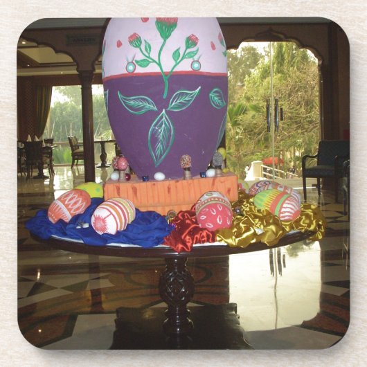 Versierde Easter Egg Art Print Onderzetter (Voorkant)