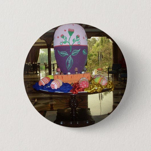 Versierde Easter Egg Art Print Ronde Button 5,7 Cm (Voorkant)