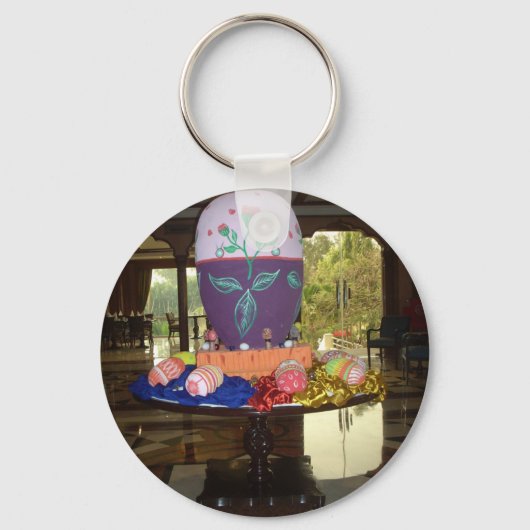 Versierde Easter Egg Art Print Sleutelhanger (Voorkant)