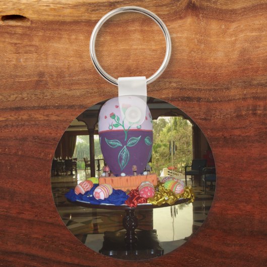 Versierde Easter Egg Art Print Sleutelhanger (Voorkant)