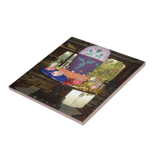 Versierde Easter Egg Art Print Tegeltje (Zijkant)