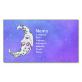 Versierde Fantasy Maan Blauwe Ogen Roze Lippen Sky Magnetisch Visitekaartje (Voorkant)